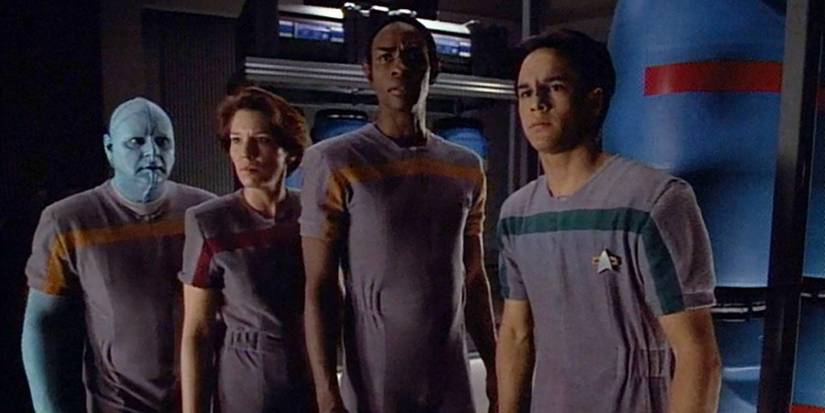 Tuvok and the Maquis crew in the Star Trek: Voyager episode "Learning Curve"