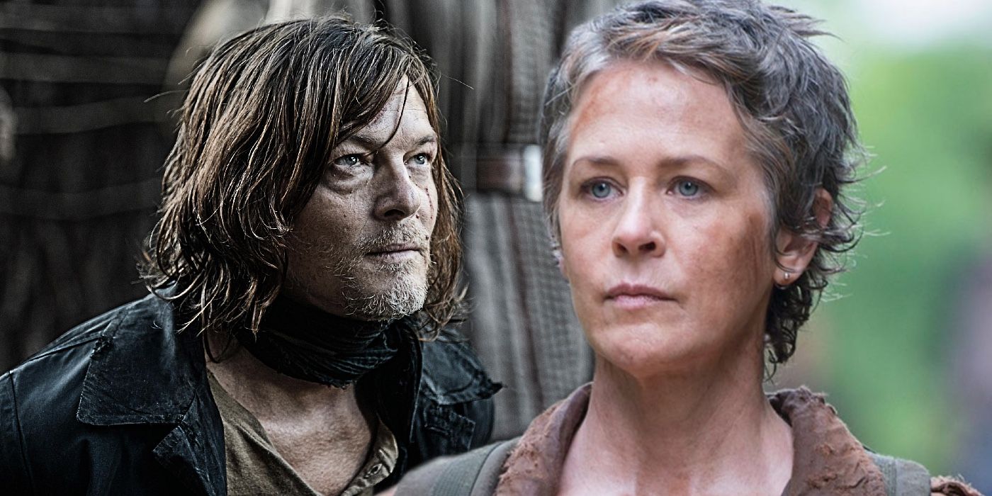A composite image of Daryl Dixon and Carol Peletier from The Walking Dead