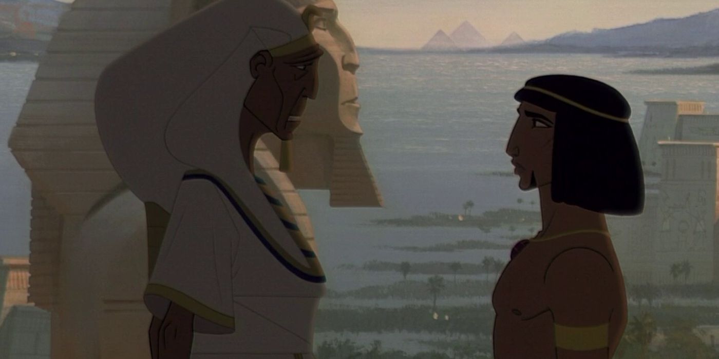 Moses and Pharaoh Seti talking in The Prince of Egypt