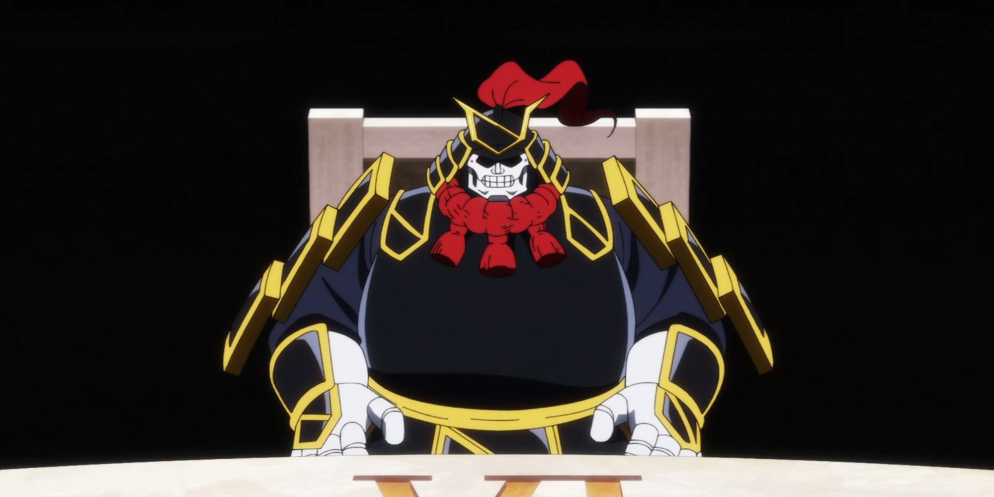 Isshin in his suit or armor seated at a table in Undead Unluck.