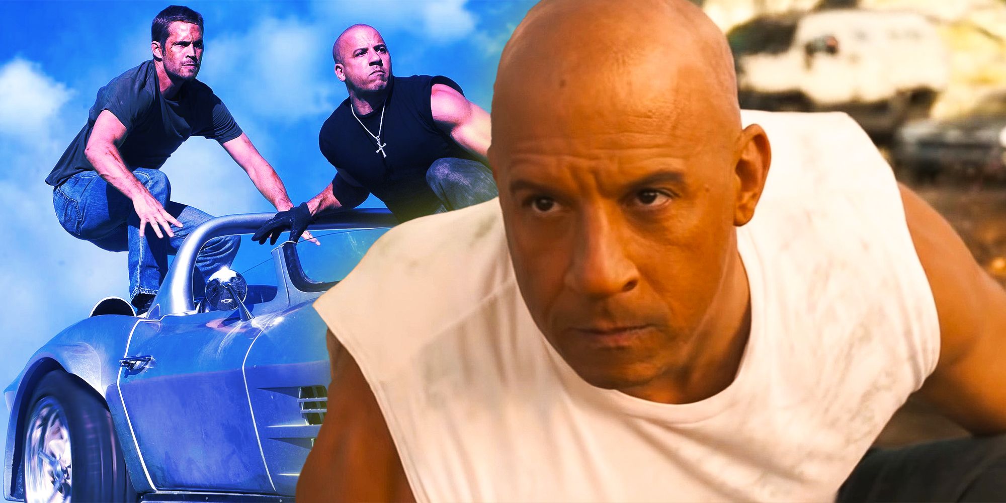 Vin Diesel and Paul Walker in Fast Five with Vin Diesel in Fast X