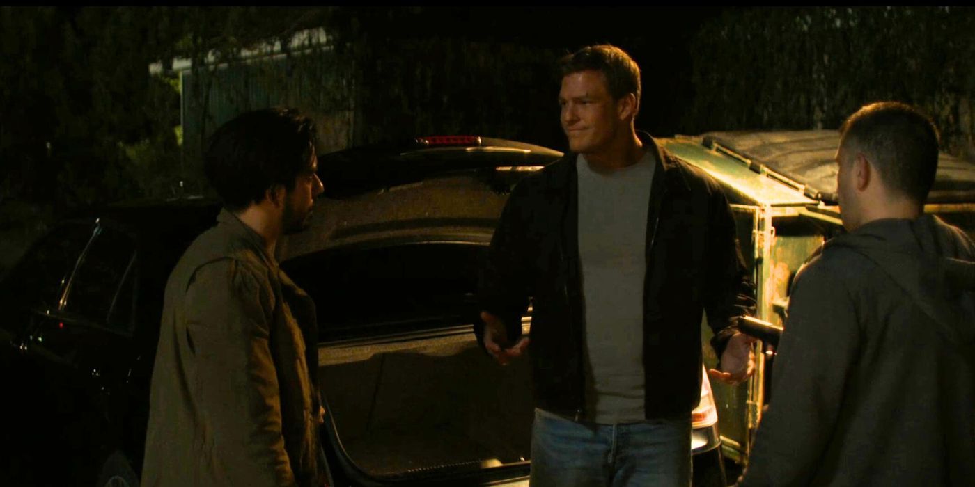 Jack Reacher refuses to get in the thugs' trunk in Reacher season 1