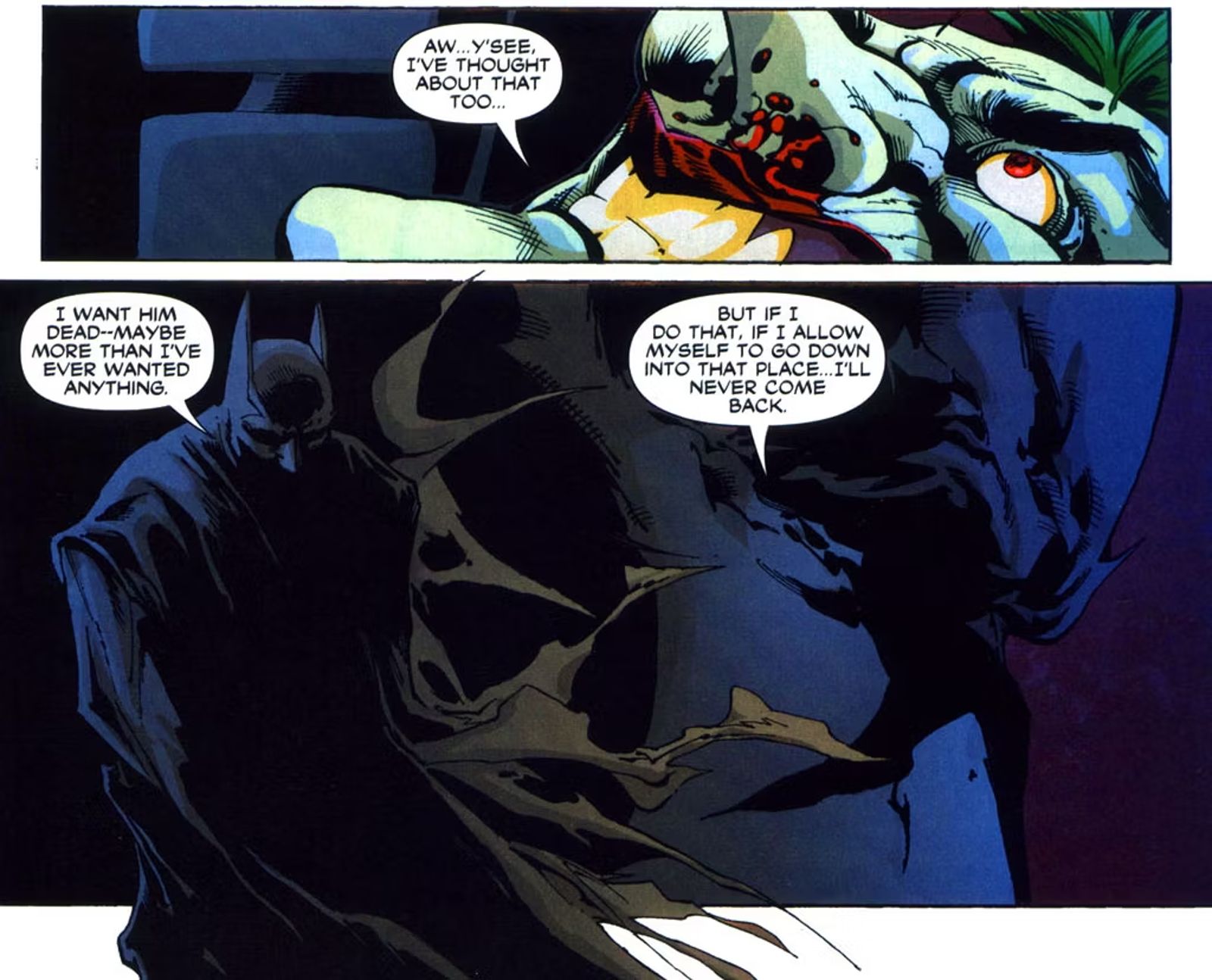 Batman admits he fears breaking his no-kill rule in Under the Red Hood