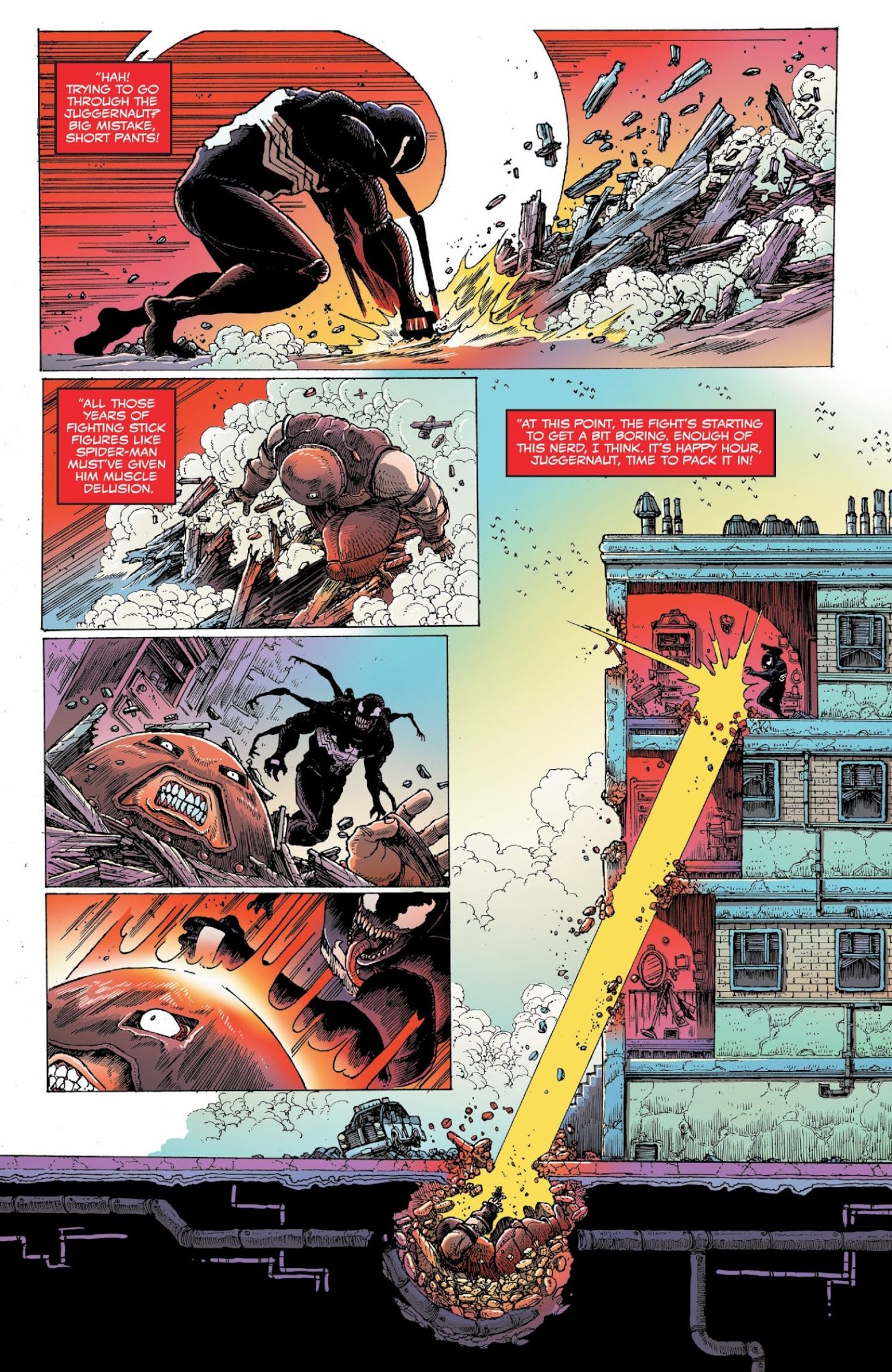 Venom thoroughly defeats Juggernaut, Venom Annual #1