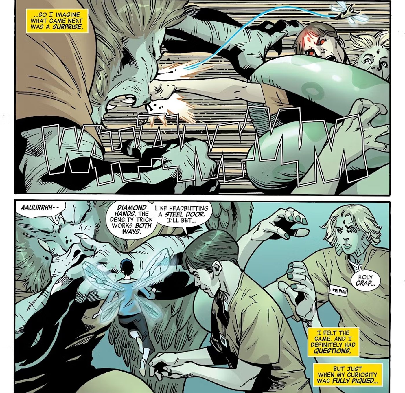 panels from Avengers Inc #3, Vic Shade confronts Griffin