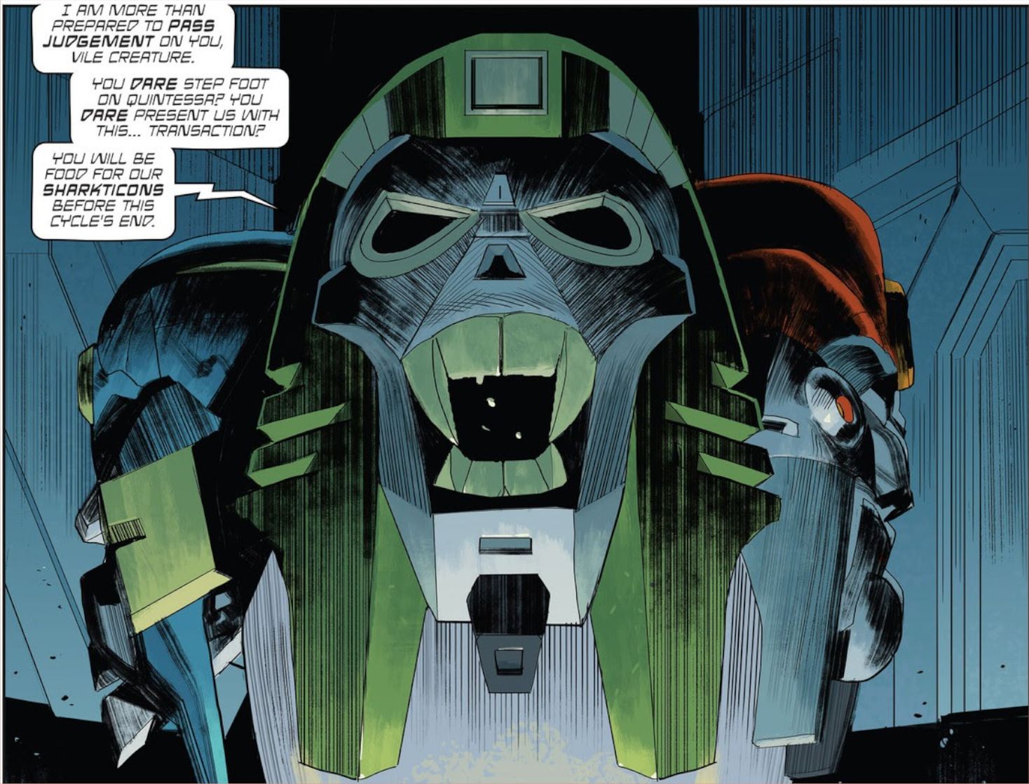 Void Rivals #5, the multi-faced Quintesson Judge arrives at the Sacred Ring.