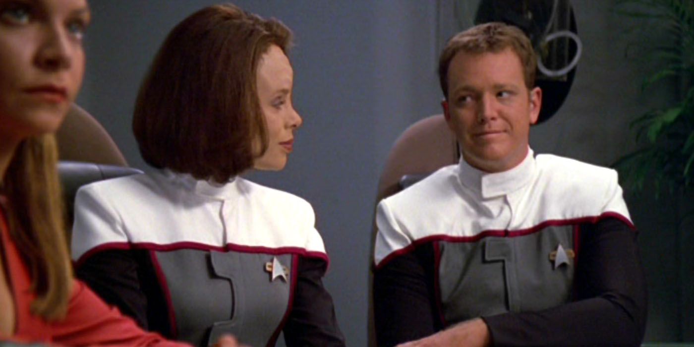 Tom and B'Elanna share a smile in Drive.