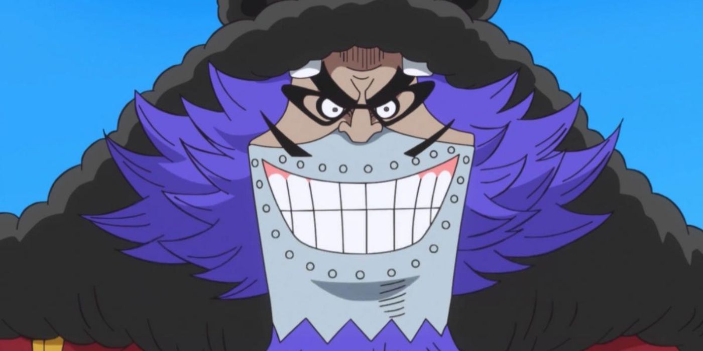 Wapol smiles after the timeskip in One Piece.