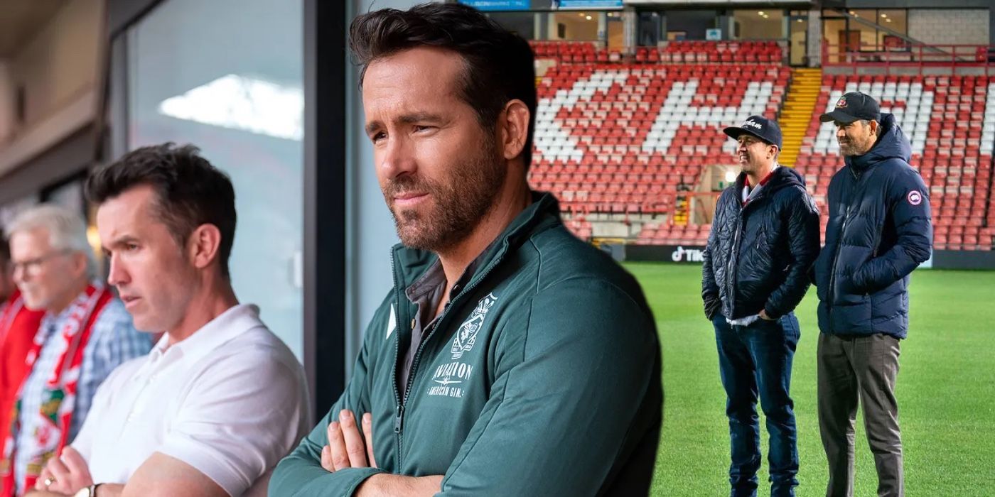 A composite image of Ryan Reynolds and Rob McElhenny from Welcome to Wrexham