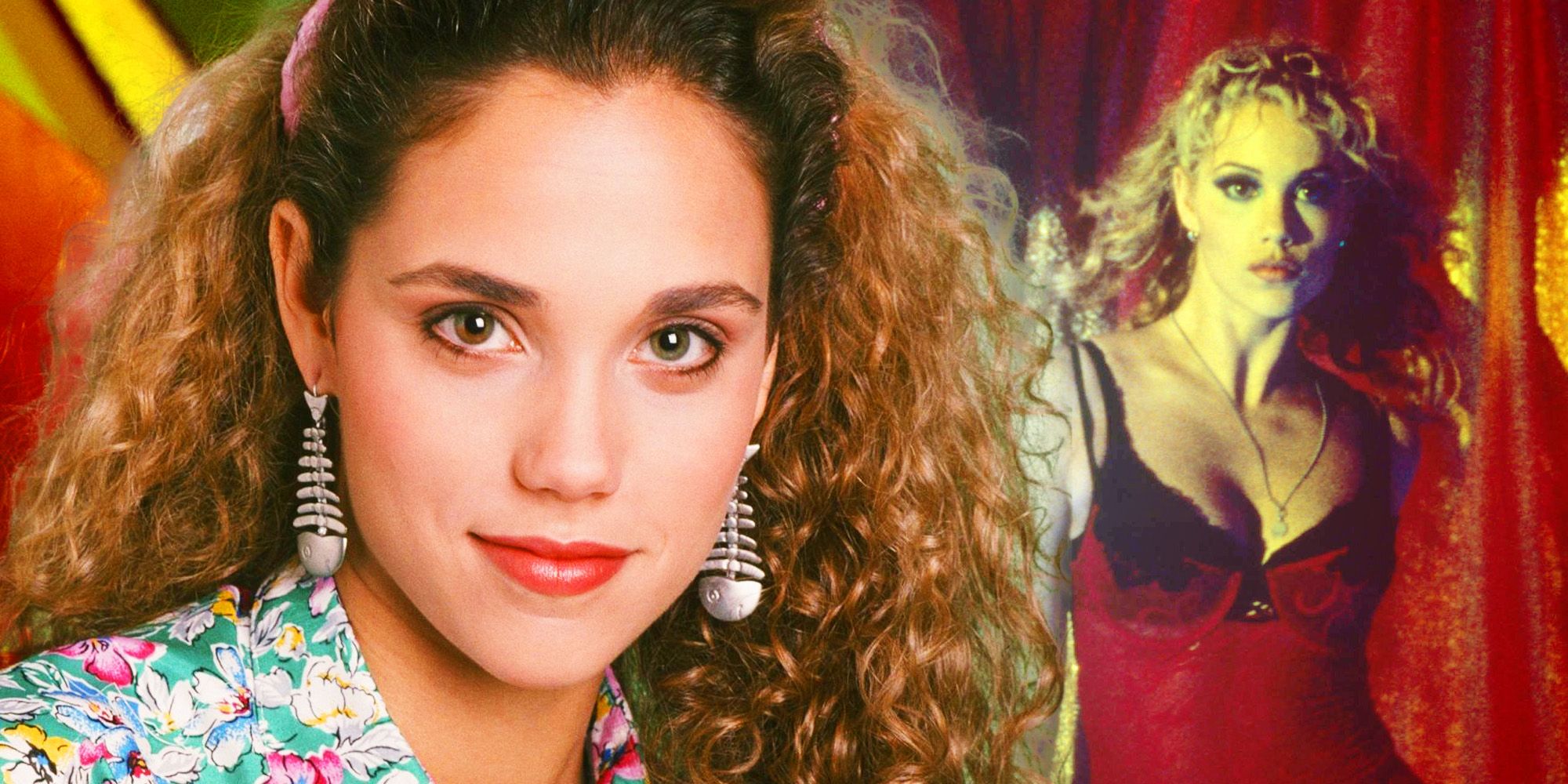 Elizabeth Berkley as Jessie in Saved by the Bell and as Nomi in Showgirls.