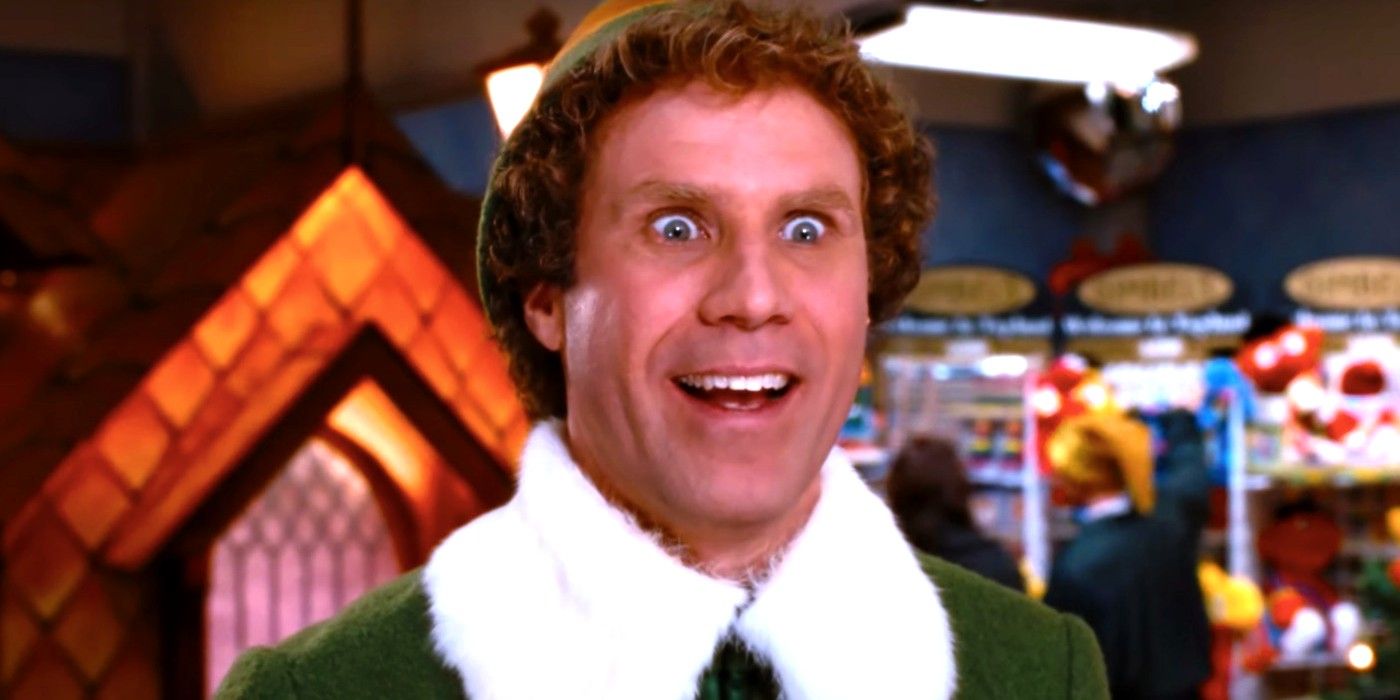 Will Ferrell as Buddy the Elf smiling in Elf