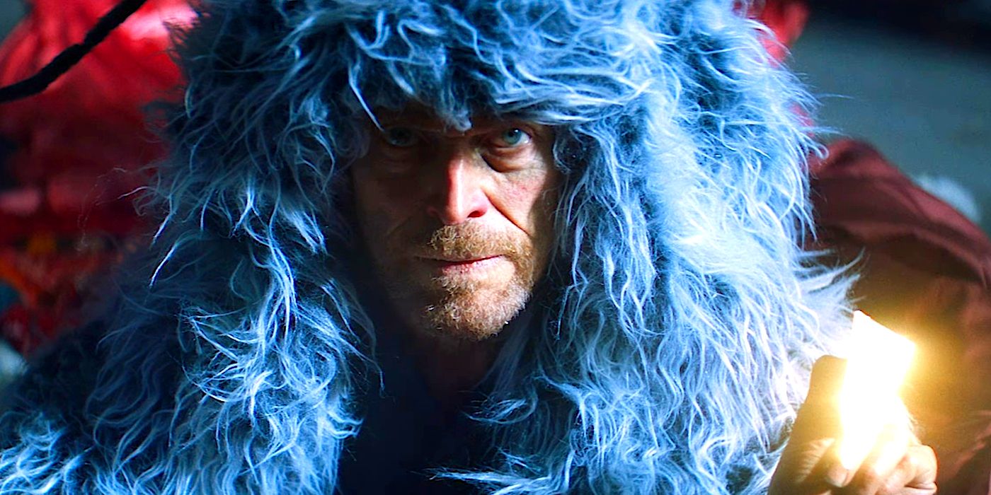 Willem Dafoe Wrapped in Fluff in Inside