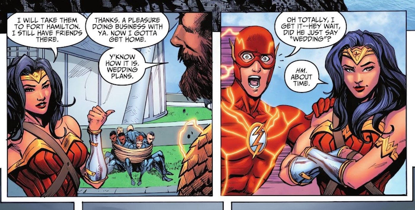 Wonder Woman and the Flash Learn about Aquaman's Wedding