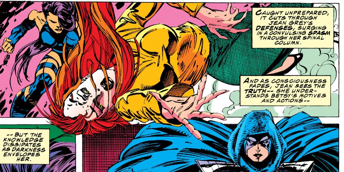 X-Men (1991) #20 Psylocke attacks Jean Grey