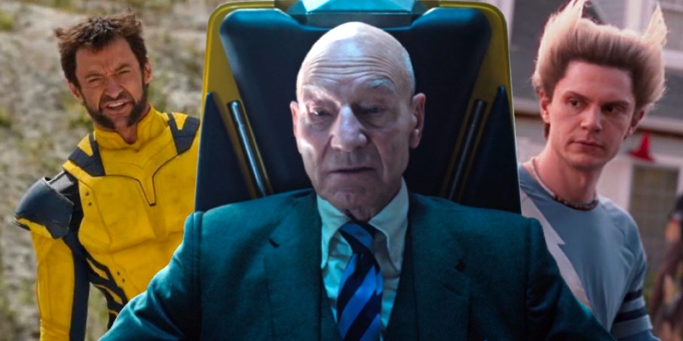 Hugh Jackman's Wolverine in Deadpool 3 alongside Patrick Stewart's Professor X and Evan Peters as Ralph Bohner from Wandavision
