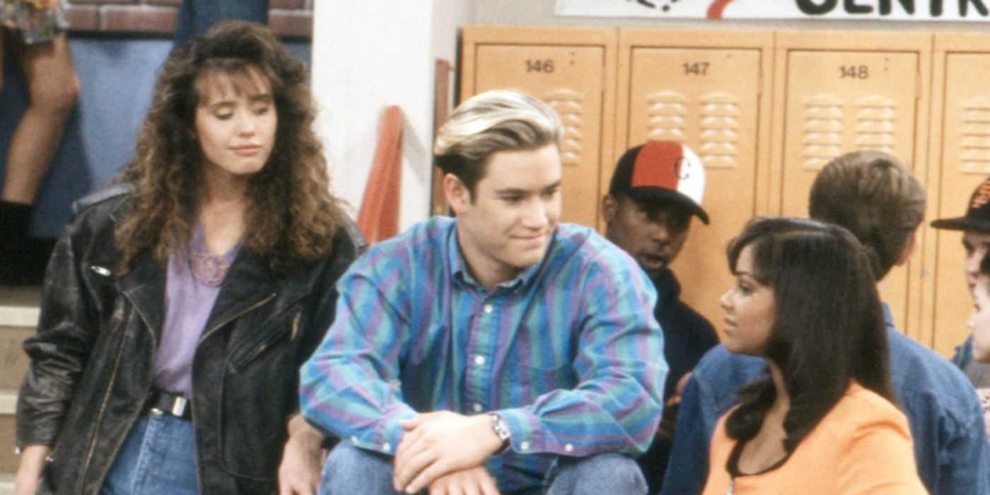 Zack Morris with friends in Saved by the Bell