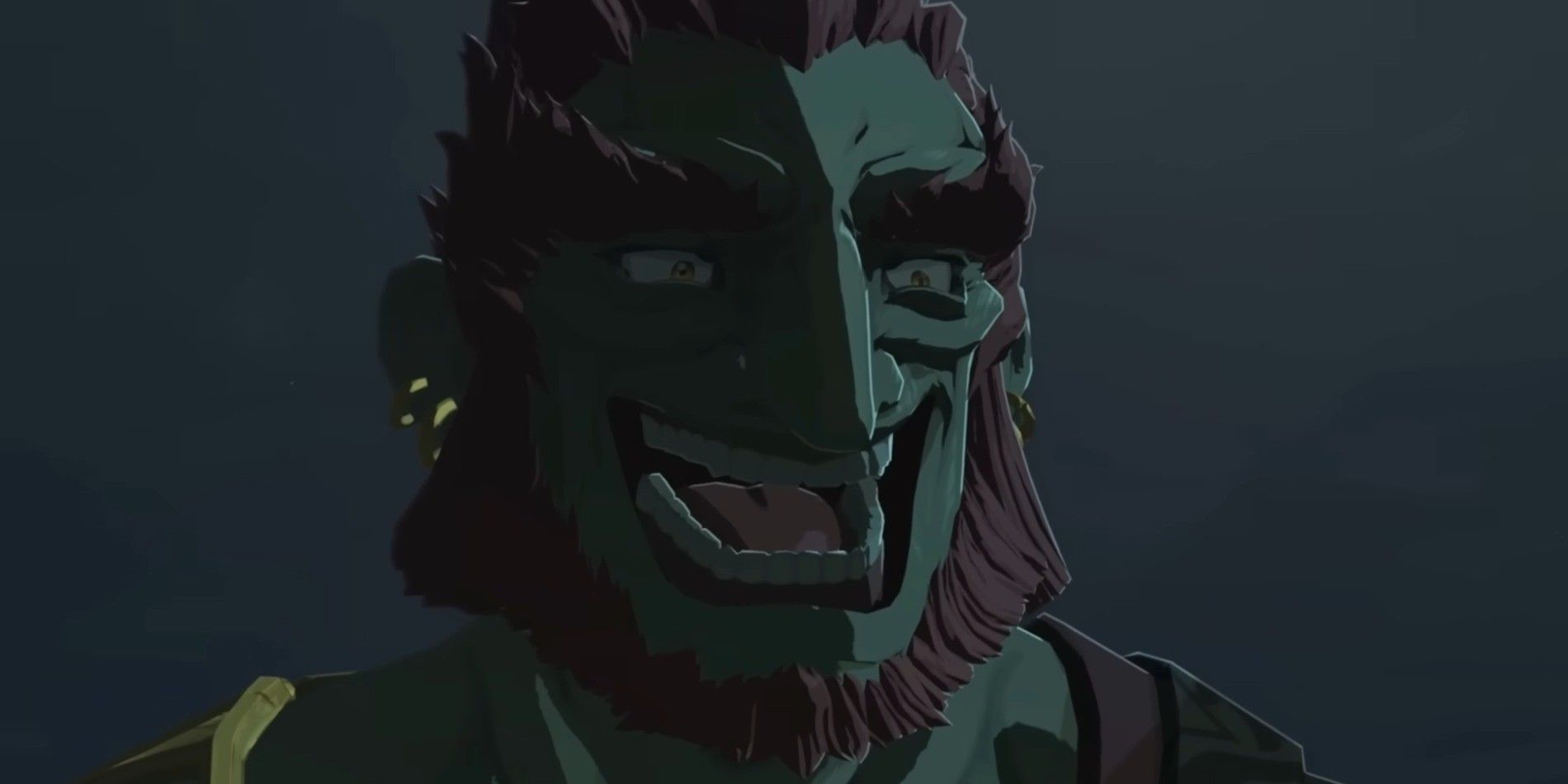 Ganondorf giving a wide grin after murdering Sonia in The Legend of Zelda: Tears of the Kingdom.