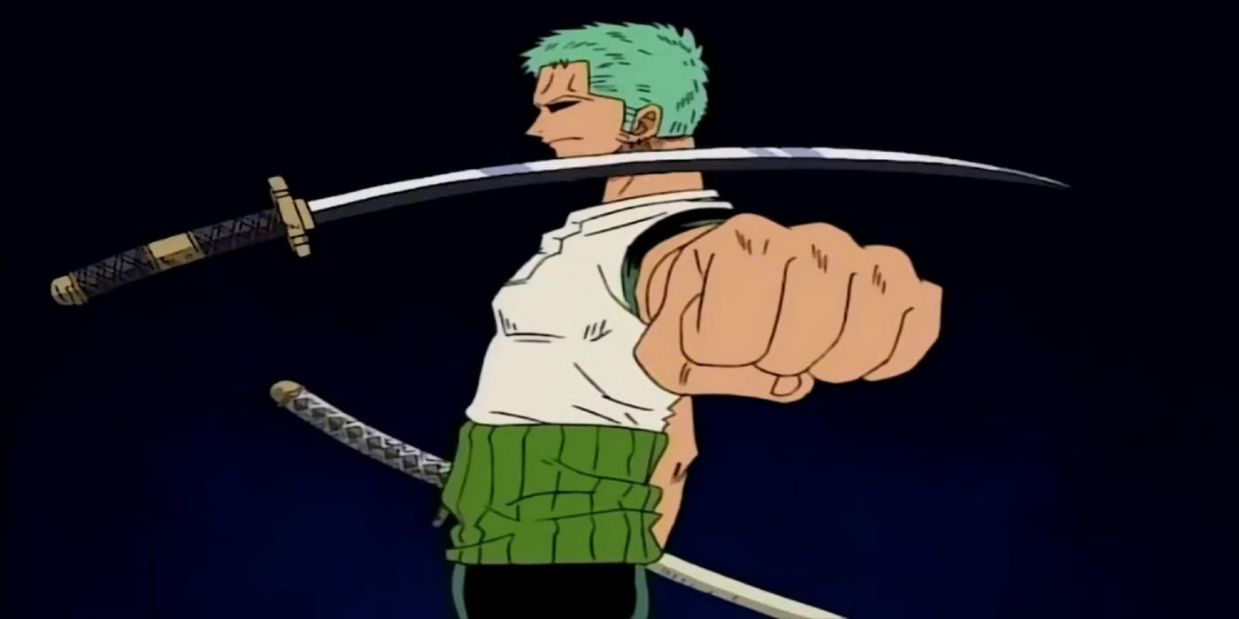 Zoro wielding Saddai Kitetsu in One Piece.