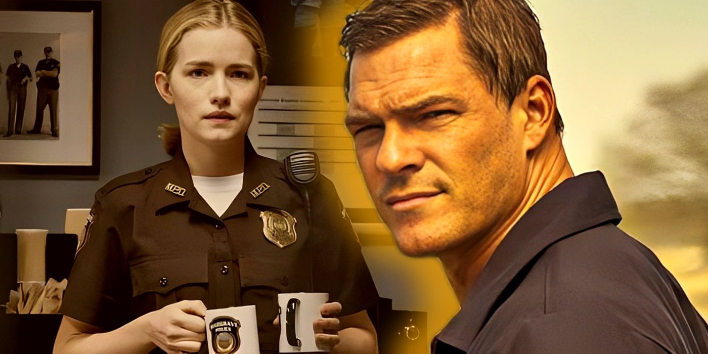 Willa Fitzgerald as Roscoe and Alan Ritchson as Jack Reacher in Amazon's Reacher