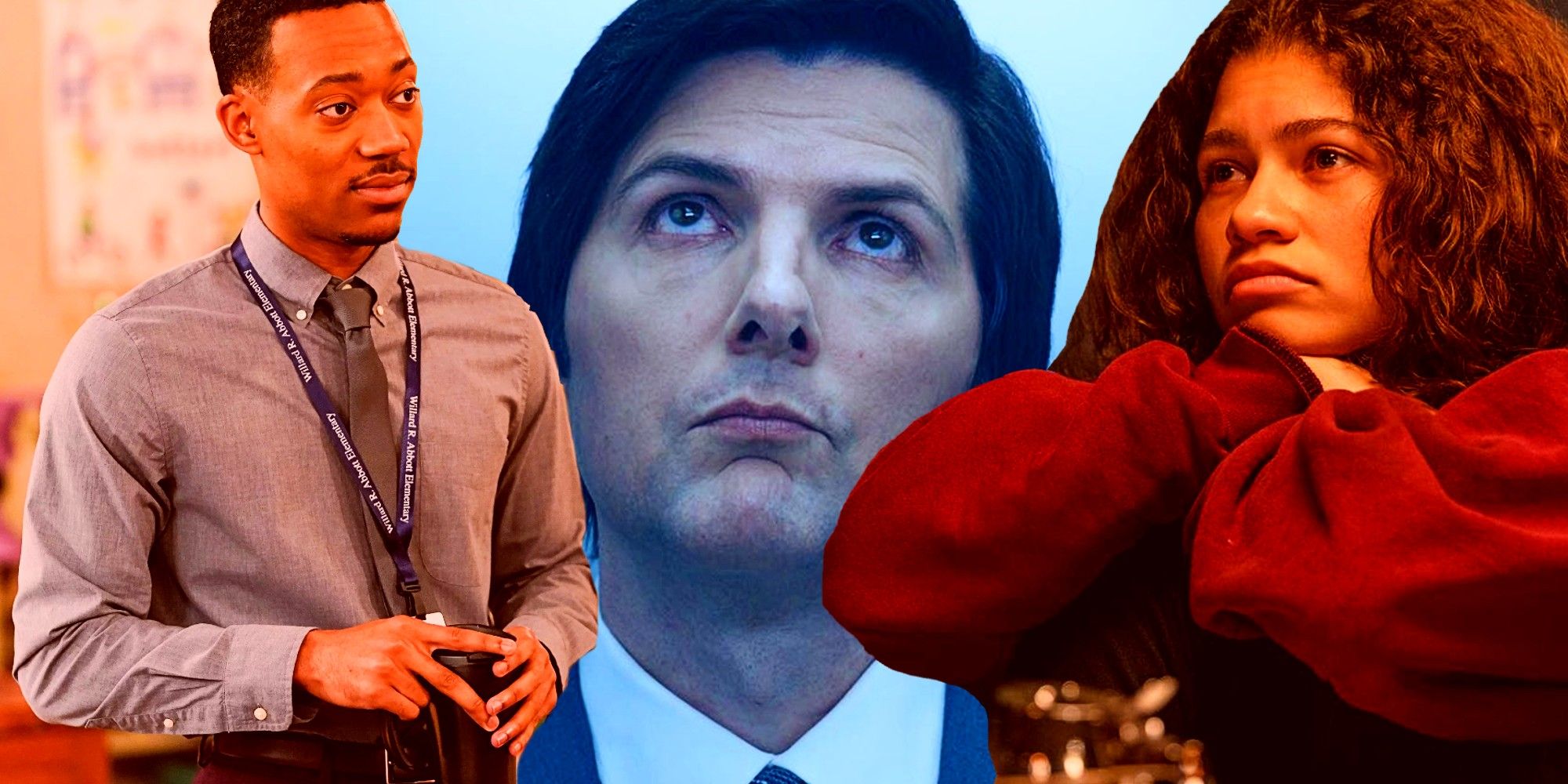 Tyler James Williams in Abbott Elementary, Adam Scott in Severance, and Zendaya in Euphoria