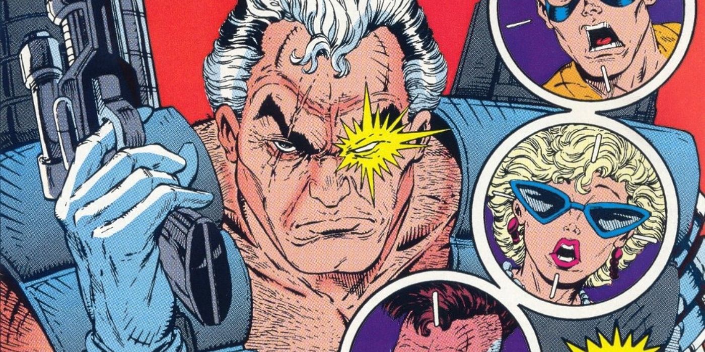 Cable on the cover of his debut issue: New Mutants #87.