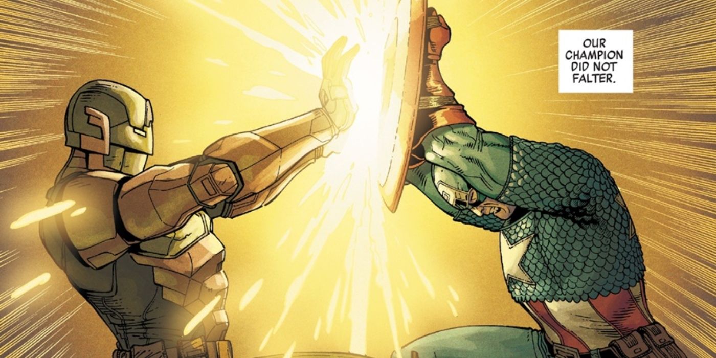 Captain America fighting Hydra Cap. 