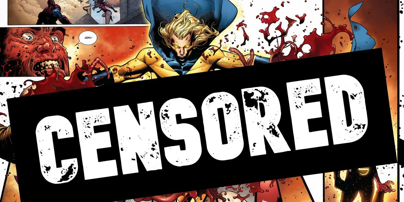 A censored image of Sentry ripping Ares in half.