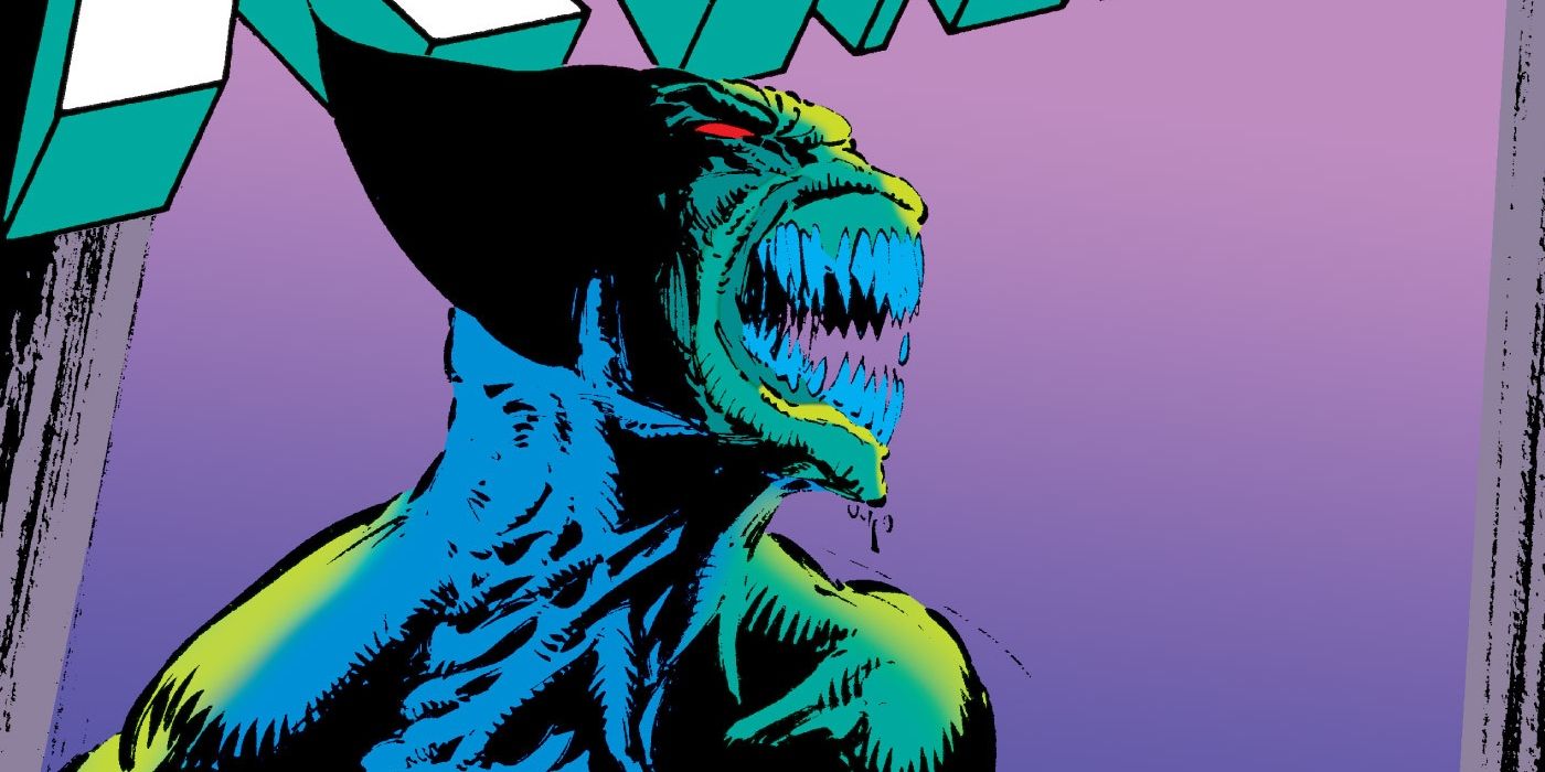 Wolverine transforming into a Brood.