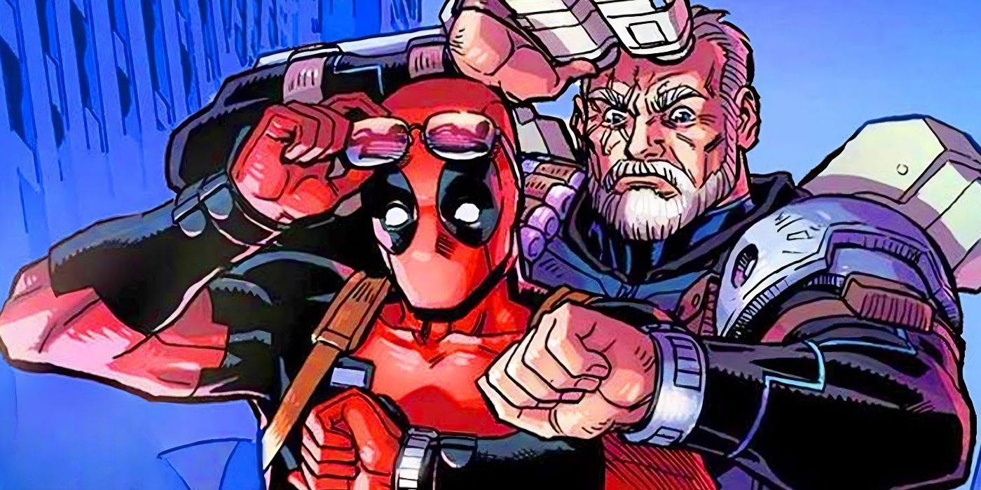 Comic Art: Deadpool and Cable strike a pose inspired by Back to the Future.