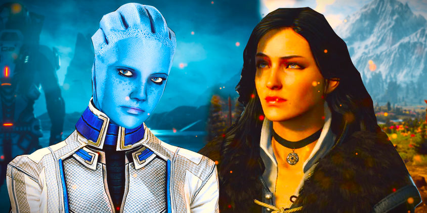 Liara from Mass Effect and Yennefer from The Witcher 3.