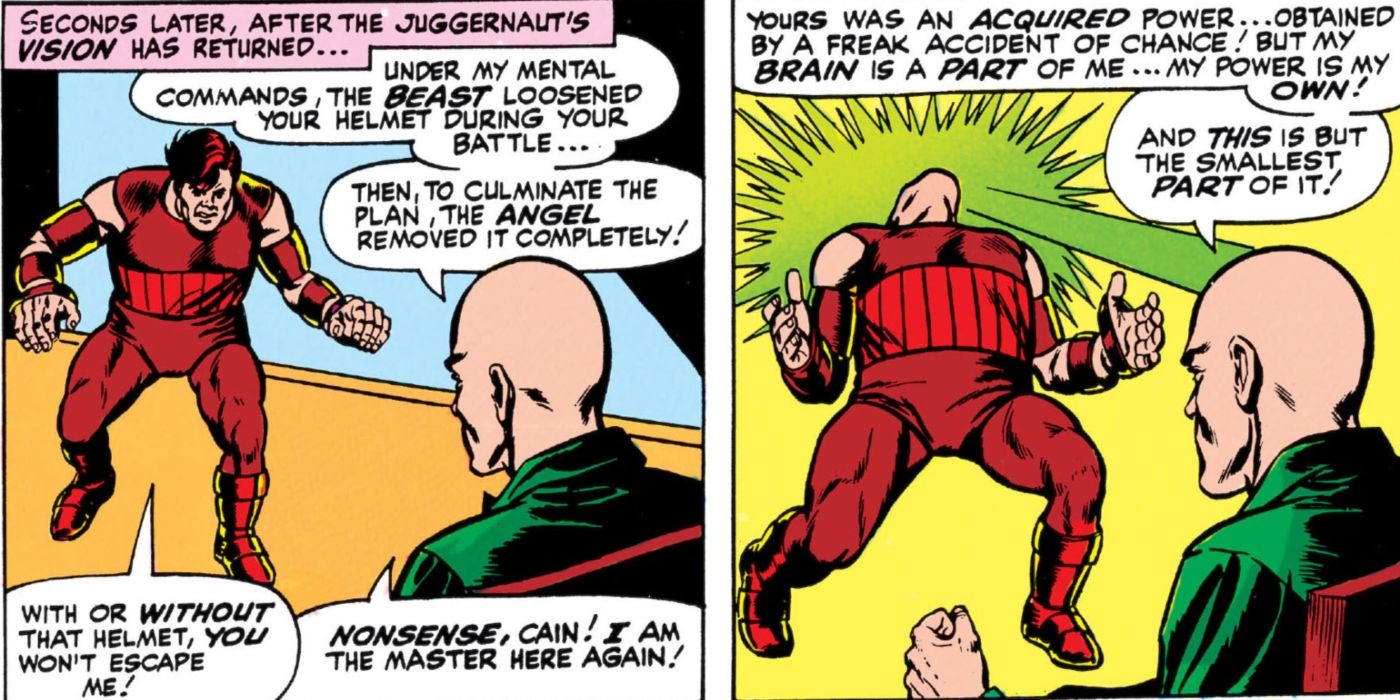 Professor X defeating the Juggernaut. 