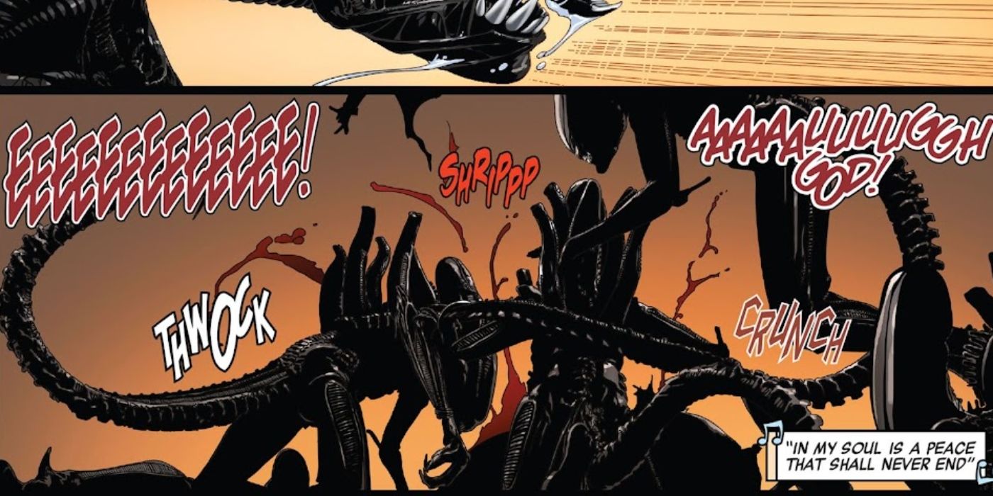 Alien's Xenomorphs killing a church filled with people. 