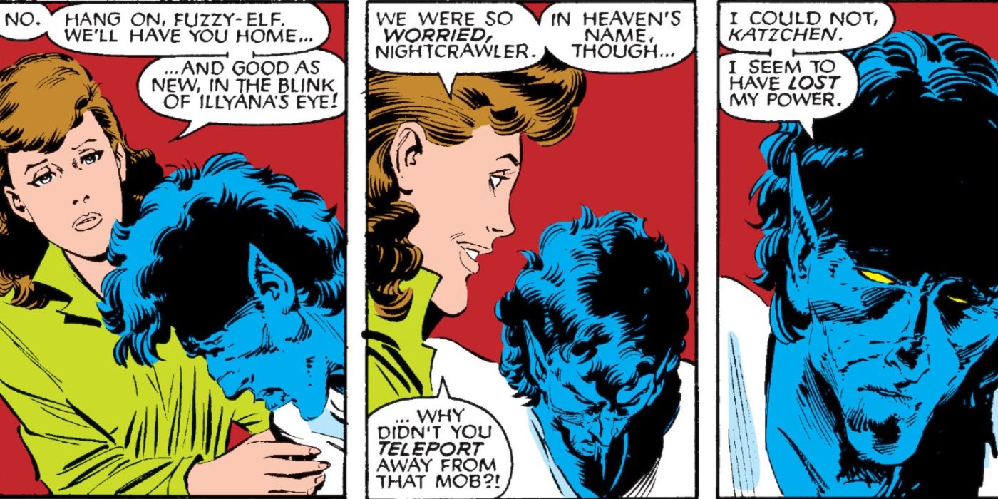 Nightcrawler lost his teleportation ability.