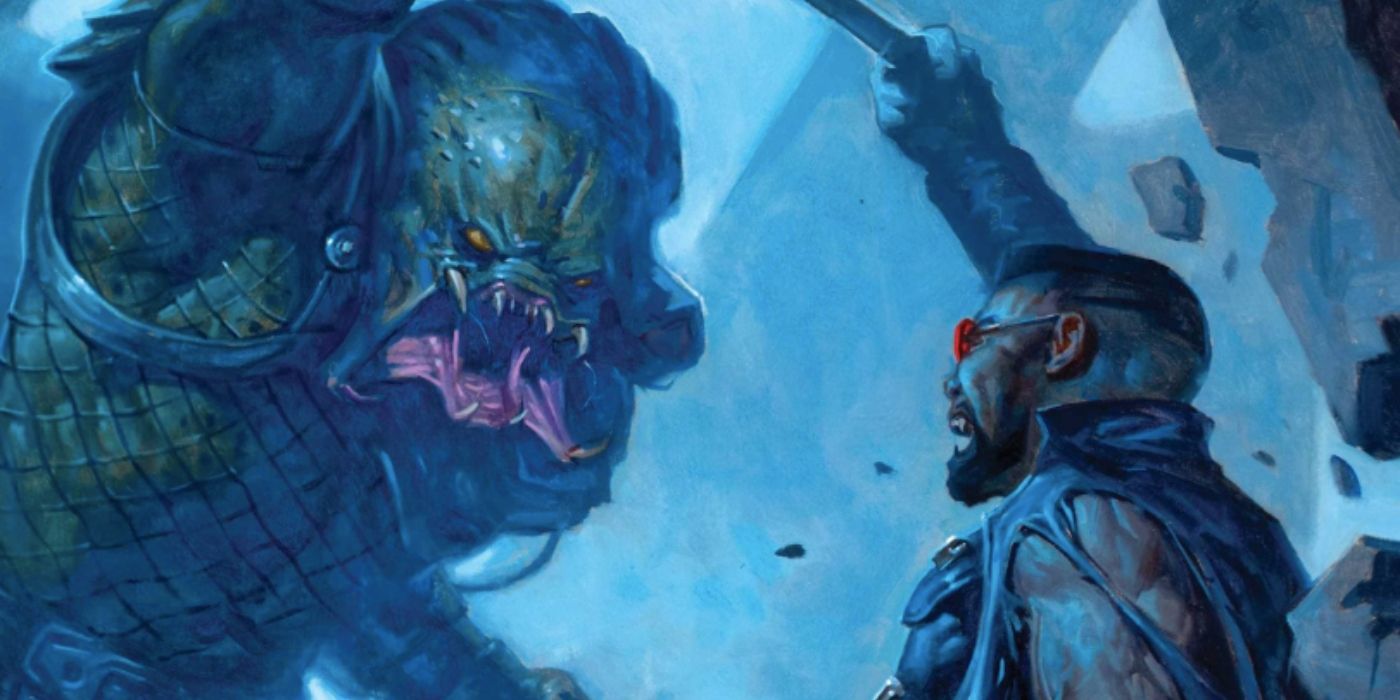 A Predator fighting Blade from Marvel Comics.