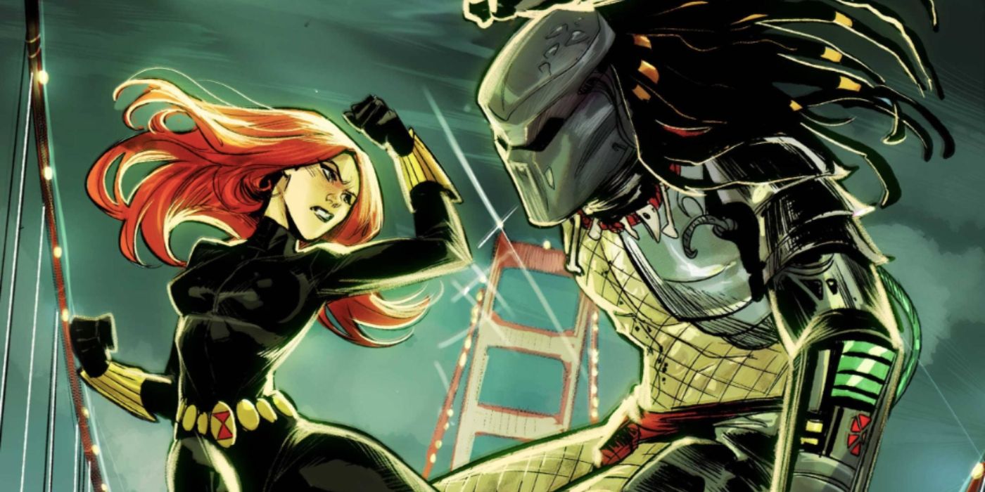 Black Widow fighting a Predator.