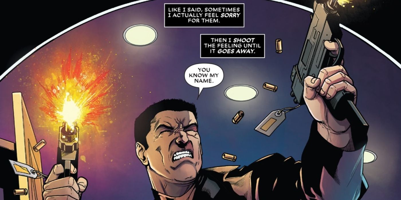 The Punisher saying he feels bad for his victims before killing them.