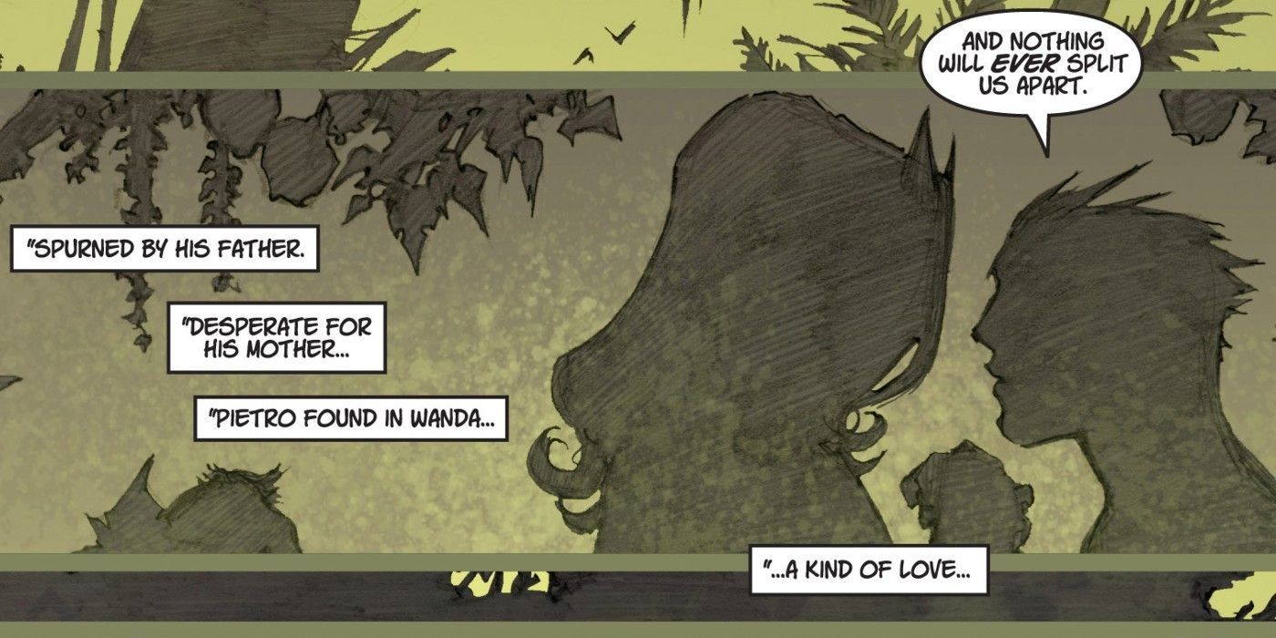 Scarlet Witch and Quicksilver implied to be lovers.