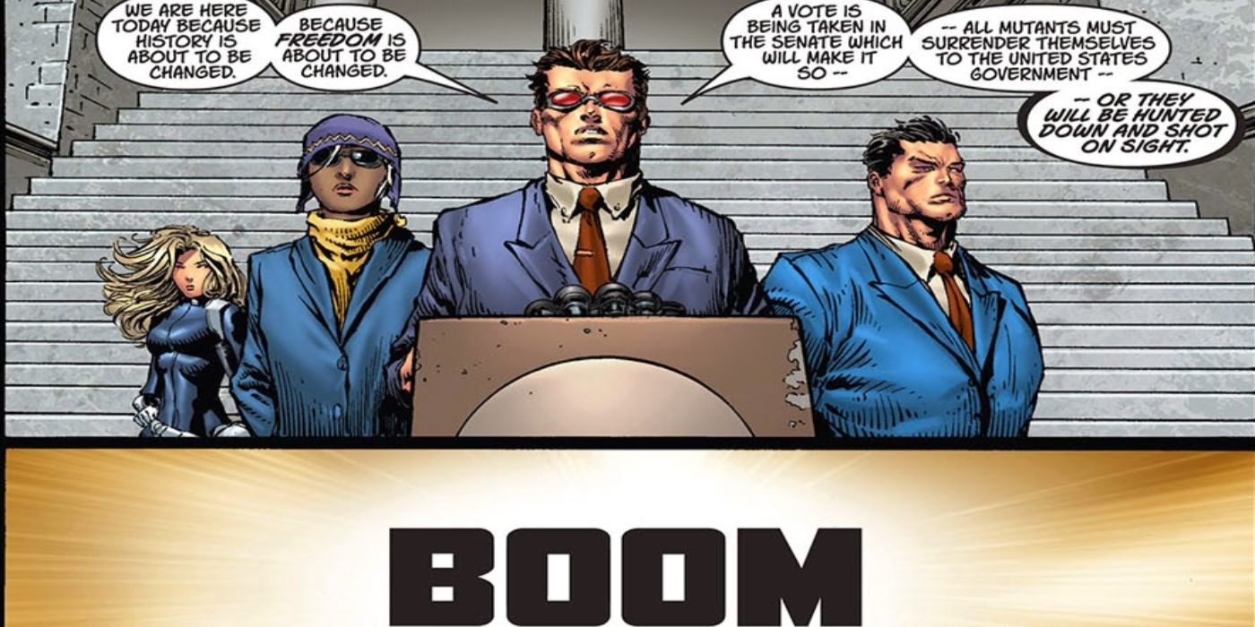 Cyclops getting assassinated during a nationwide address.