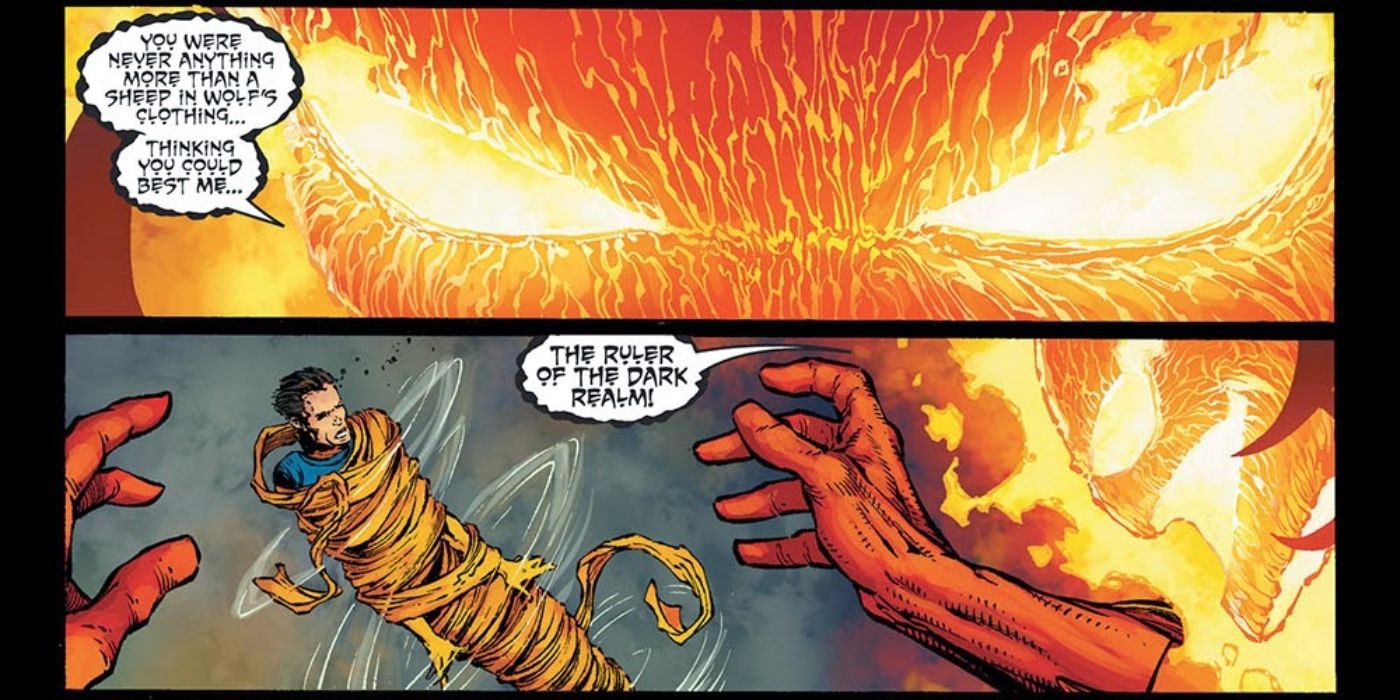 Dormammu killing Doctor Strange in Ultimatum.