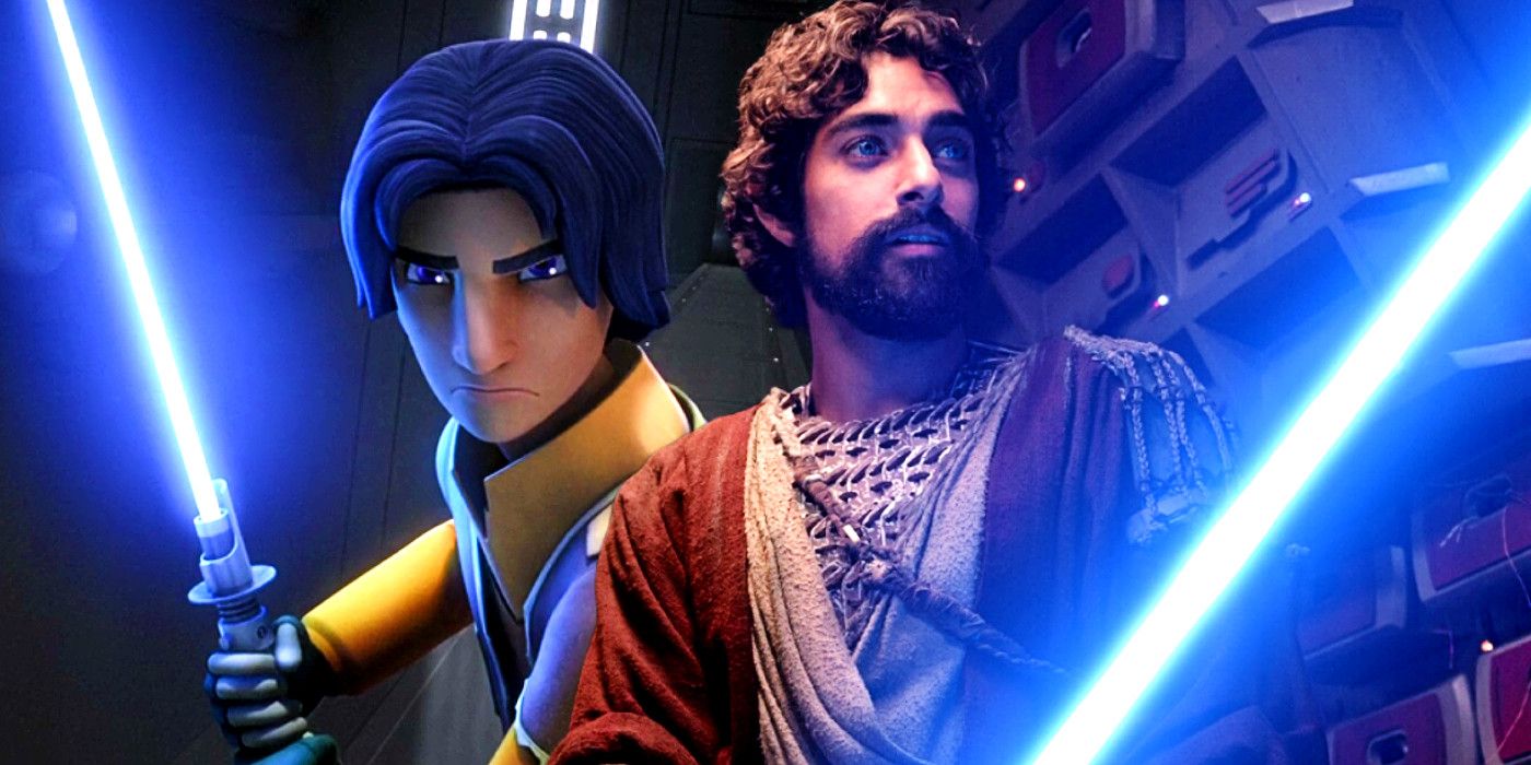 Animated Ezra Bridger in Star Wars Rebels and live-action Ezra Bridger in Ahsoka.