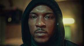 Ashley Walters as Dushane wearing a hoodie in Top Boy.