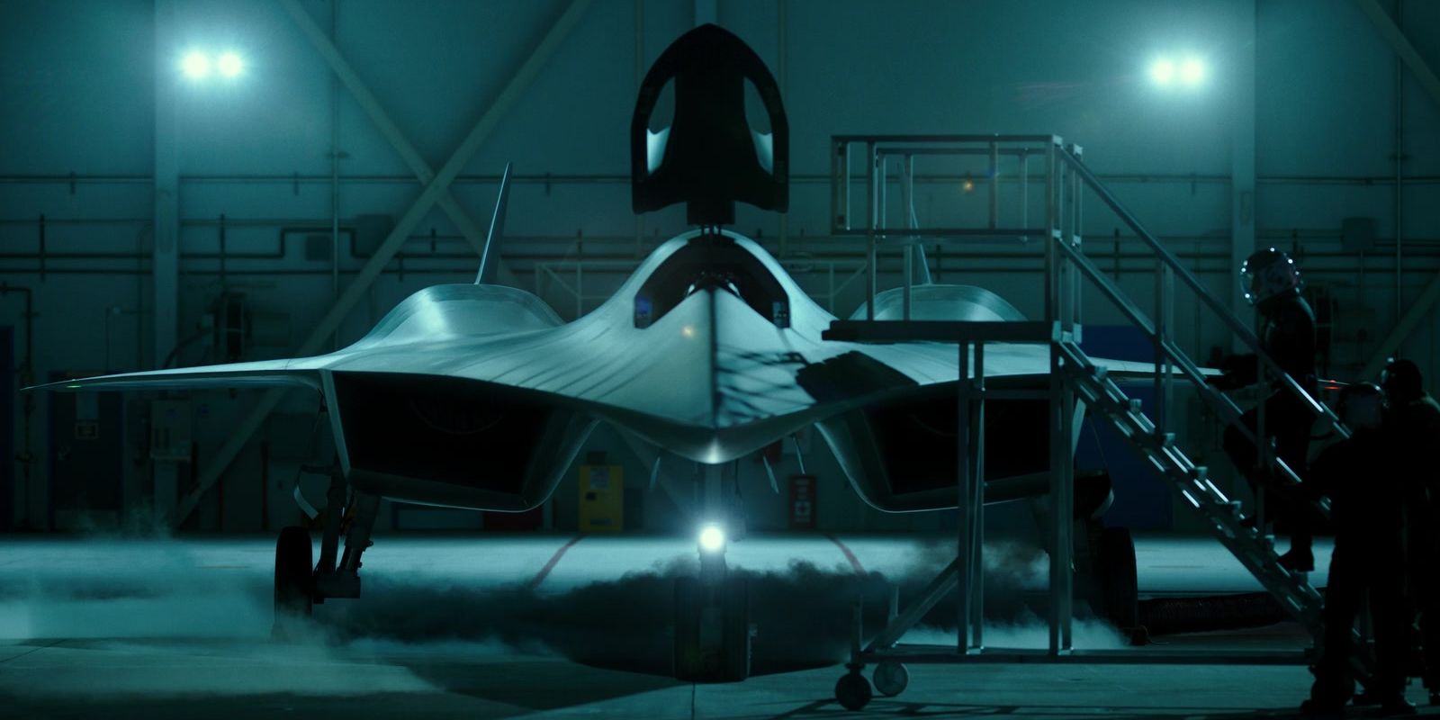 Tom Cruise getting into the Darkstar plane in Top Gun: Maverick