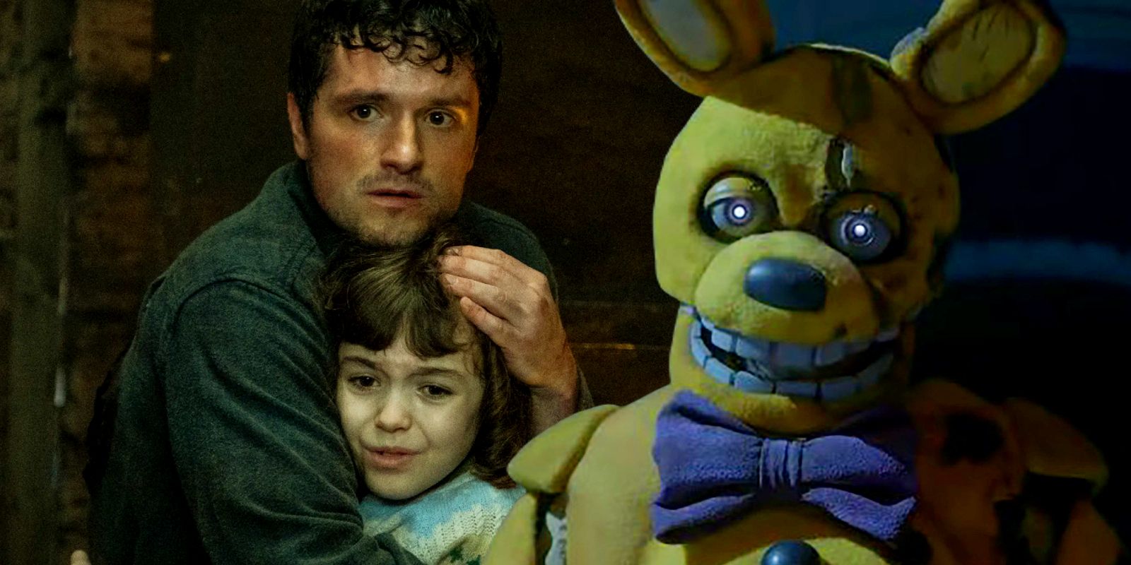 Mike, Abby, and Springtrap in the Five Nights at Freddy's movie