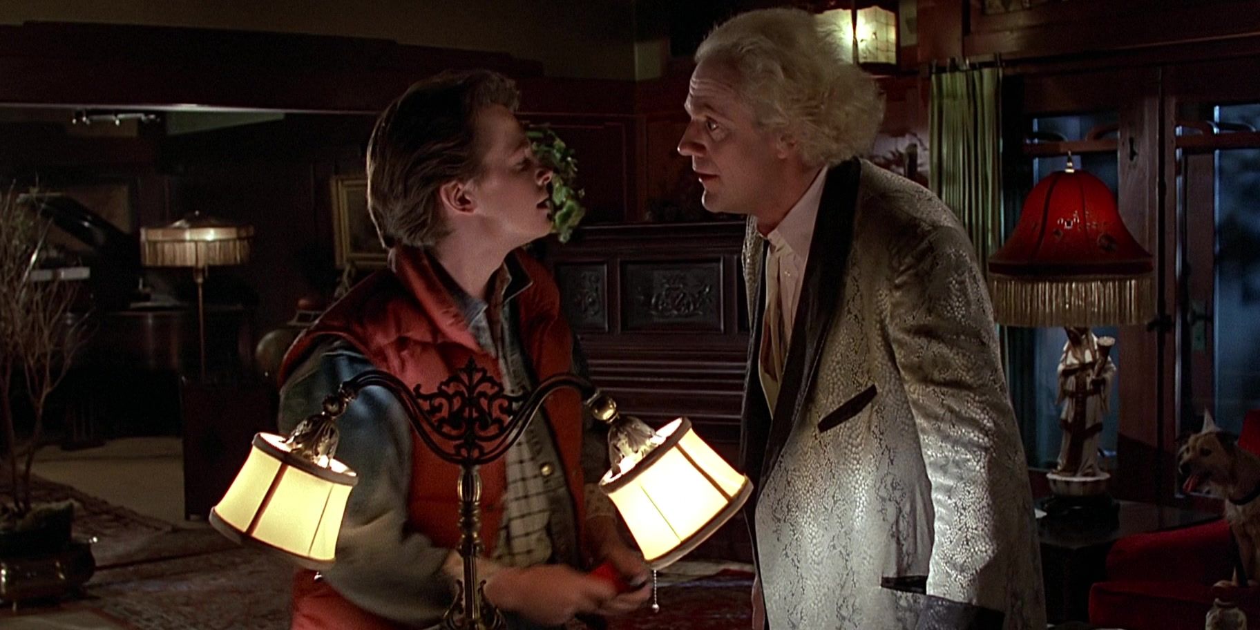 Marty and Doc Brown talking in Back to the Future