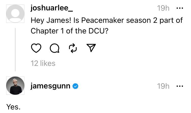 James Gunn DCU Update Confirms Where Peacemaker Season 2 Fits Into The New DC Franchise