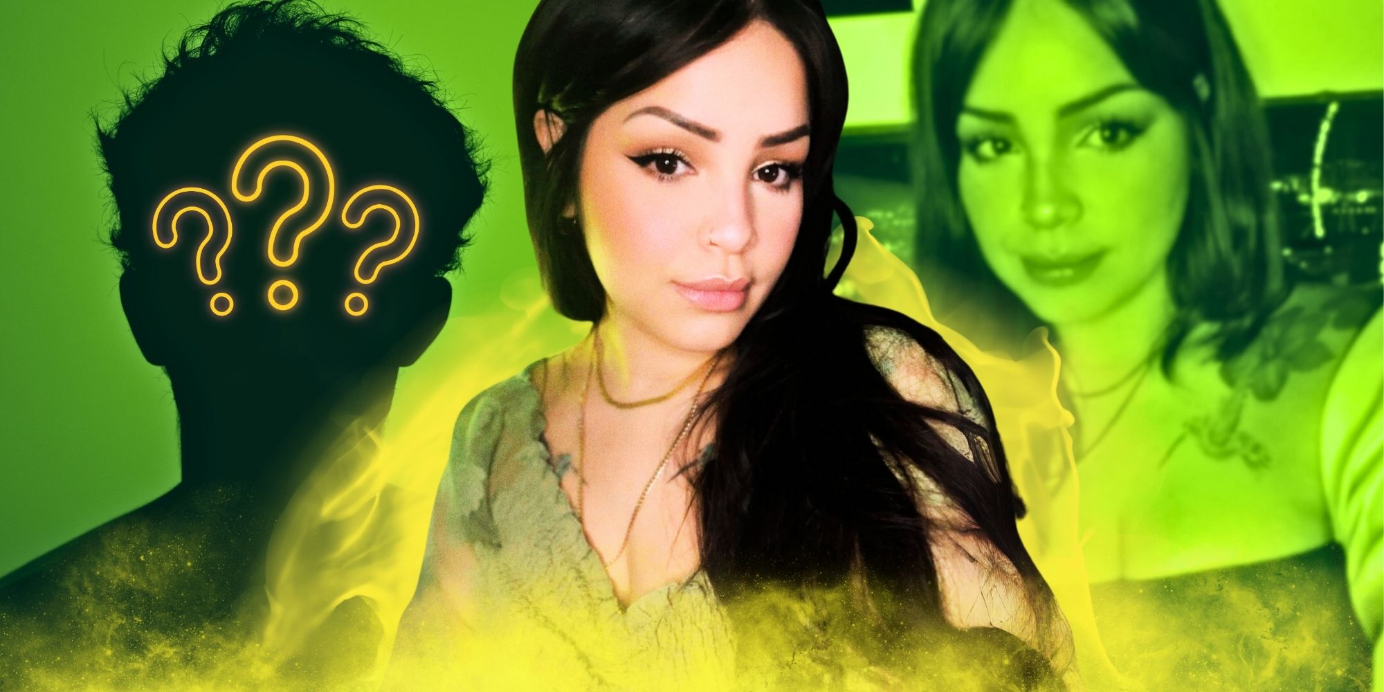 90 Day Fiance&rsquo;s Tiffany Franco, with silhouette of a man next to her.