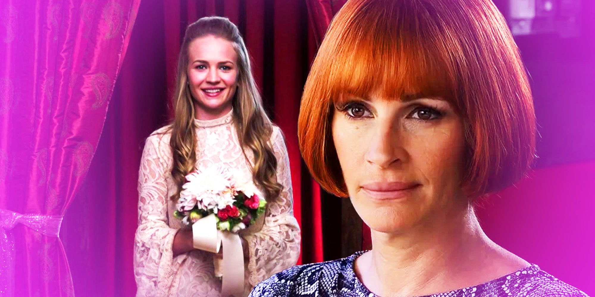 A collage of Britt Robertson as Kristin and Julia Roberts as Miranda in Mother's Day