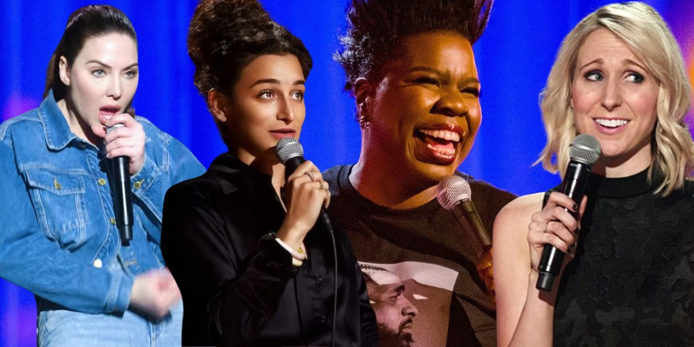 A montage of female comedians on Netflix