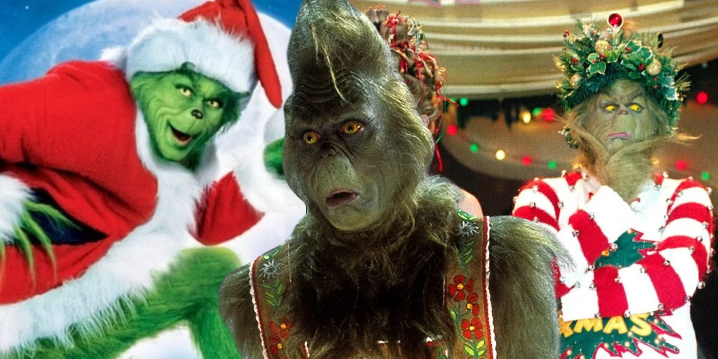 A montage of Jim Carrey's Grinch.