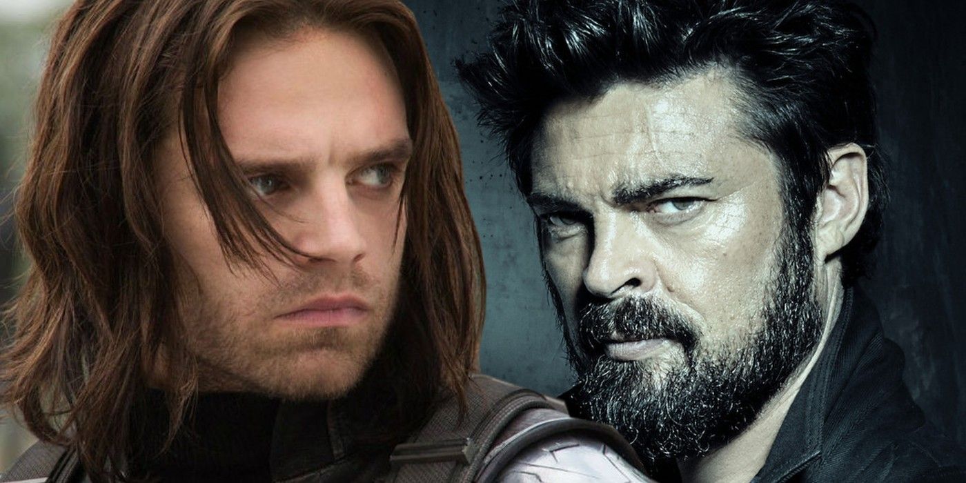 A split image of the MCU’s Winter Soldier and Billy Butcher from The Boys